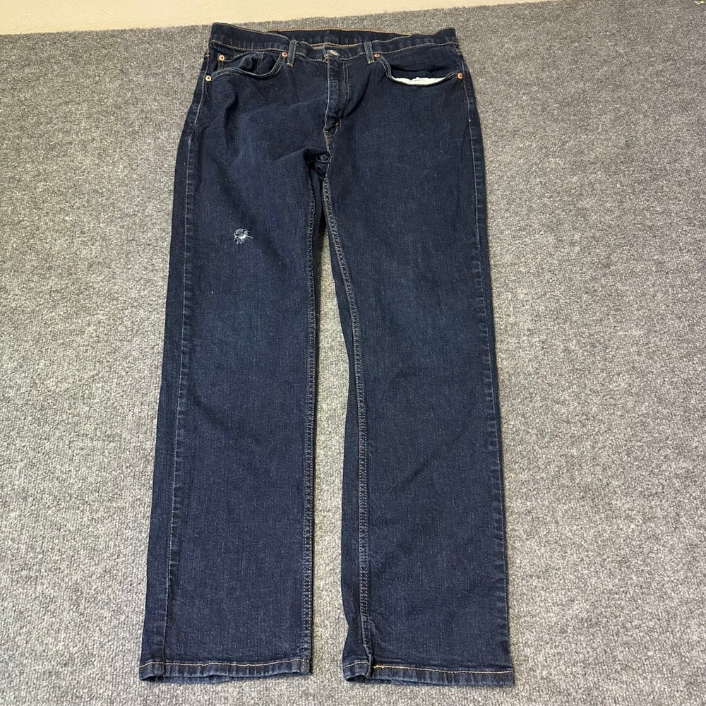 Levi's Jeans Mens Size 36x34 Blue 559 Relaxed Straight Leg Dark Wash Distressed